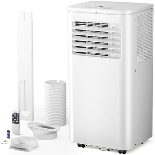 8000 BTU Portable Air Conditioner, 3 in 1 Free Standing Cooling AC Unit with Fan & Dehumidifier & Cools, Sleep Mode, 24H Timer, Windows Sealing Kit for Room