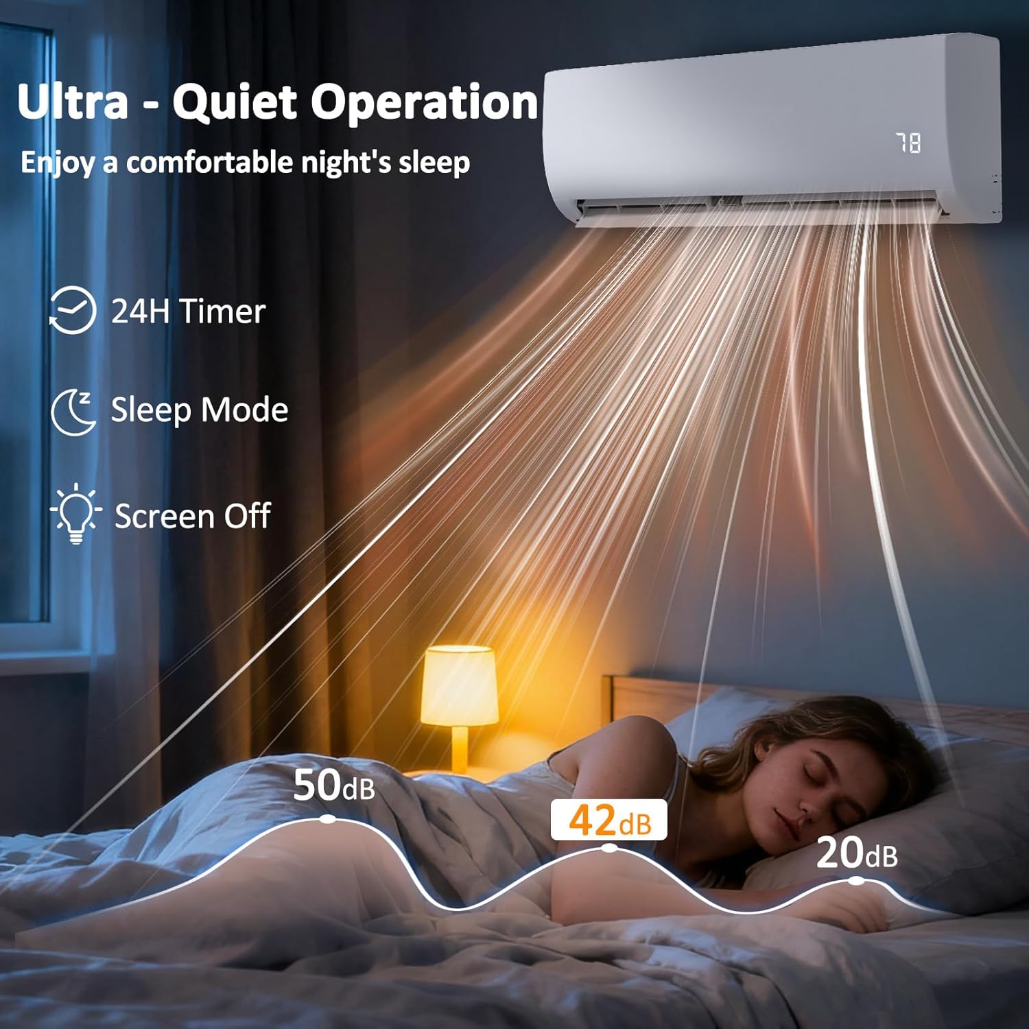 18000 BTU Mini Split Air Conditioner & Heater, 230V Ductless Inverter AC System with Heat Pump, Quiet 25dB Operation, Auto Clean, Energy Efficient for Home & Office