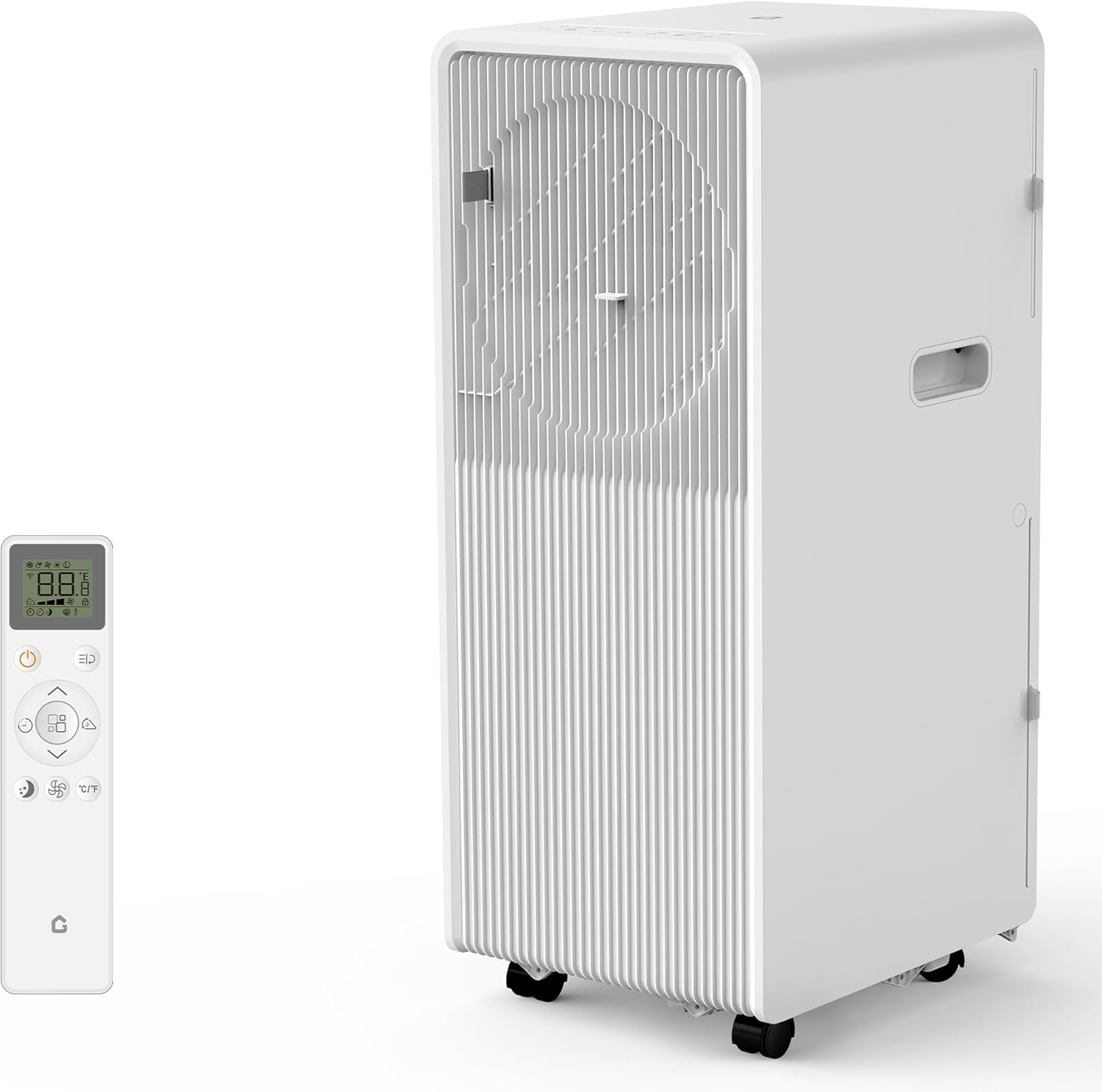 8,000 BTU Portable Air Conditioner with Remote Control - 3-In-1 Free Standing AC Unit with Dehumidifier & Fan for Rooms Up to 350 Sq.Ft, Includes Sleep Mode, 3 Speeds, 24H Timer & Window Kit, White