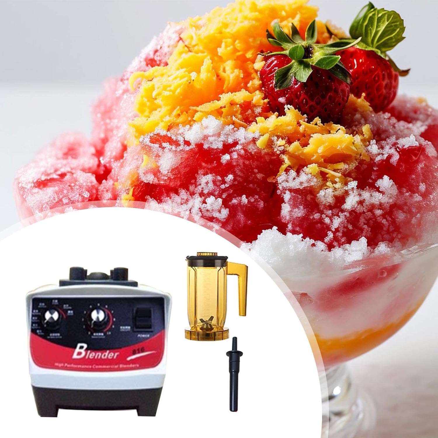 Countertop Blender Professional Blender High Speed 20000RPM Practical Smoothies Blender with Tamper for Bubble Tea Making, Shaker Cup(Milk Foam Cup)