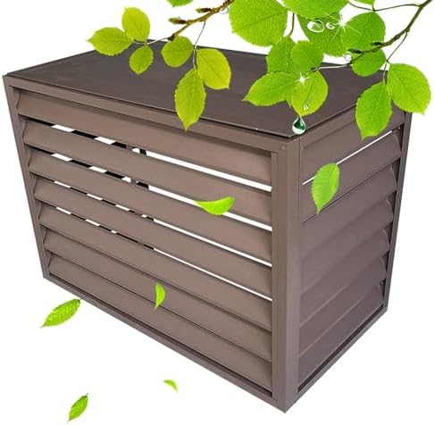 Outdoor Privacy Fence Screen Air Conditioner Cover for Outside Units, Window Aluminum Protective Cover Air Conditioning Cover, Trash Can Enclosure Flower Stand Decorative for Patio