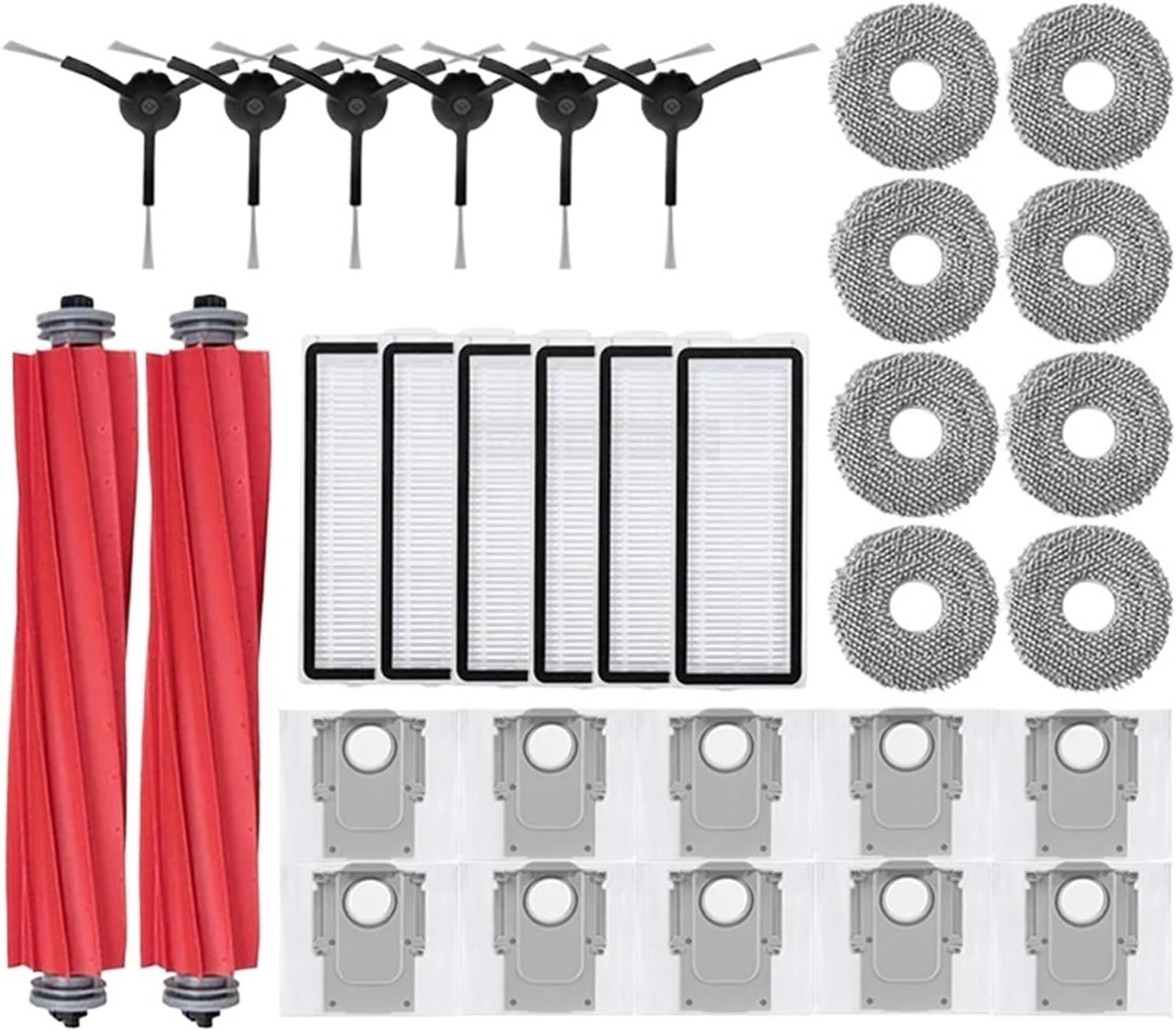 Compatible with Roborock Q Revo MaxV/Q Revo S/Q Revo Pro Robot Vacuums Cleaner Accessory Dust Bag Main Side Brush Hepa Filter Mop Cloths Spare(Brown)