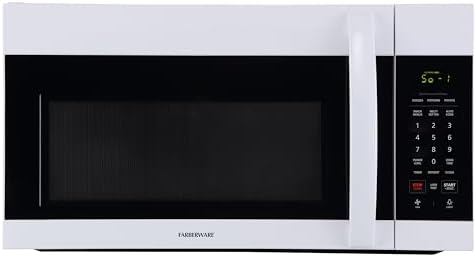 Farberware 1.7 Cu. Ft. Countertop Microwave Oven – 1000 Watts Power, Auto Cook Settings, Defrost, Easy Clean and Child Safety Lock - White