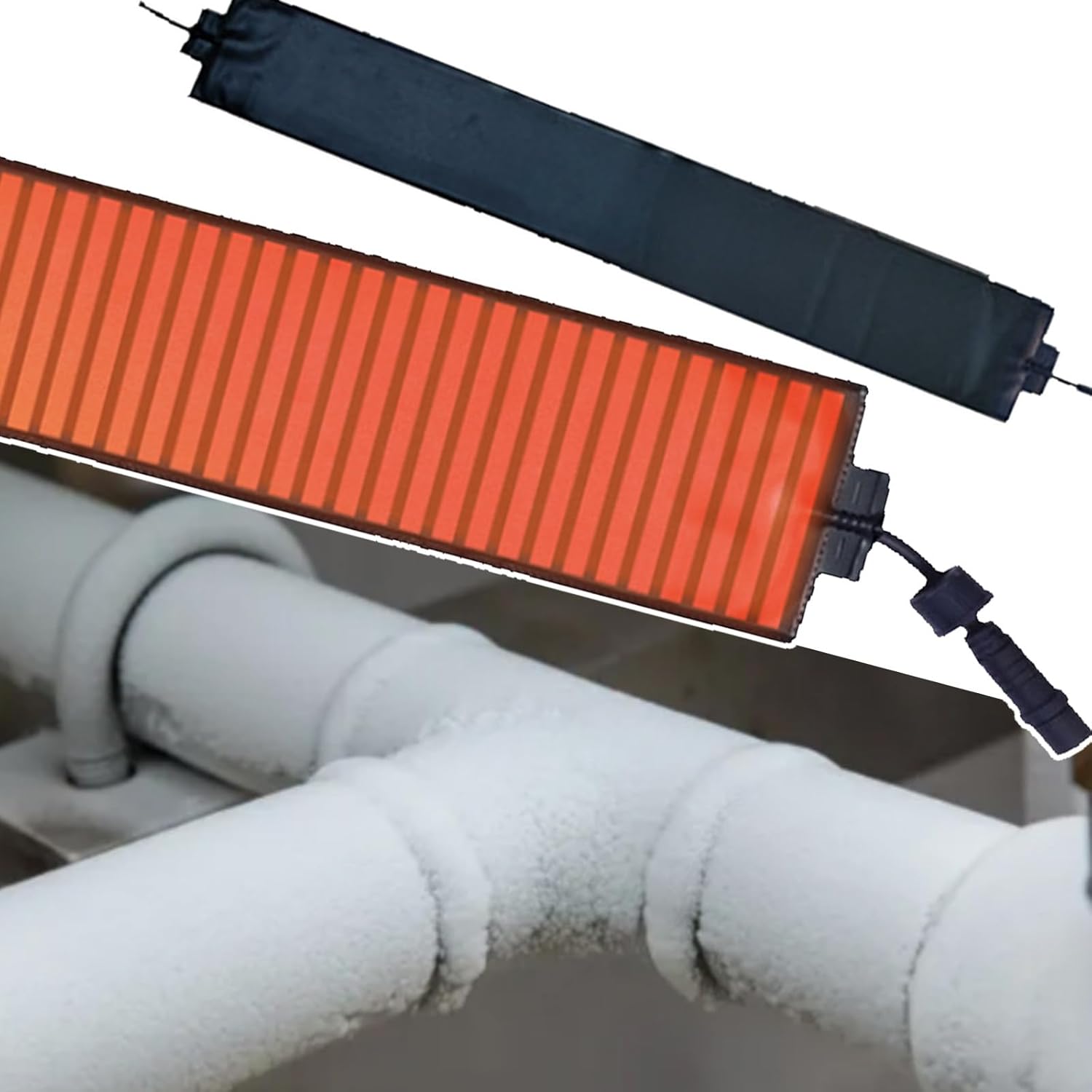 Roof Gutter Graphene Heat Cable For Snow Melting, 60W/100W/120W Electric Roof De-Icing Heat Tape, Ipx7 Waterproof, Quick Snow Melting,12cmX300cm-110V