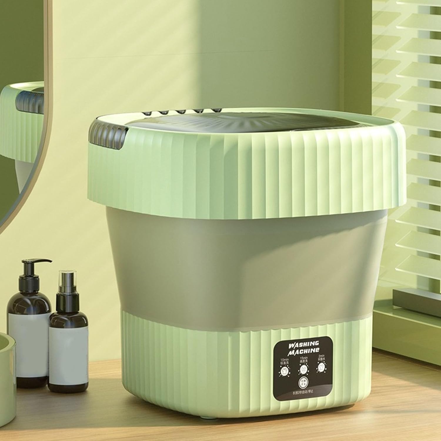 10L Low Noise Underwear Washing Machine Foldable Washing Machine Convenient Mini 3 Timed Automatic Washing Washing Machine Portable Laundry Equipment for Dormitory Hotel Travel (US Plug)