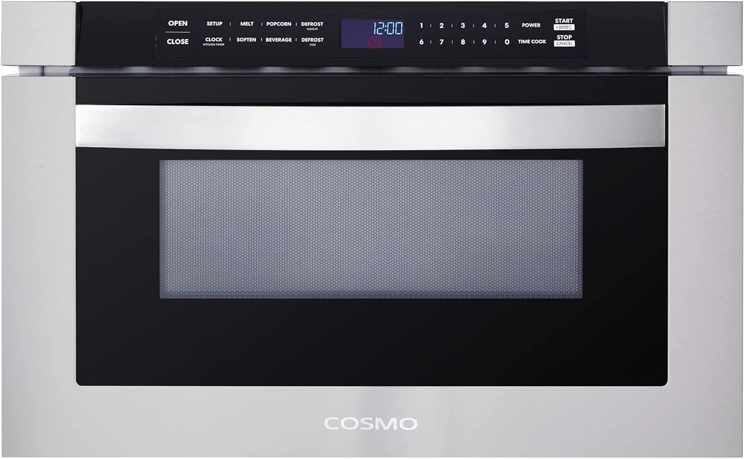 COSMO COS-12MWDSS 24 in. Haven Collection 1.2 cu. ft. Built-in Microwave Drawer, Touch Controls, Defrosting Rack in Stainless Steel