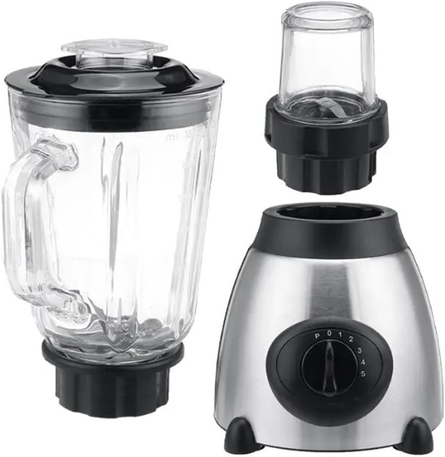 Tabletop Blender – Juicer and Grinder with Detachable 1.5L Glass Cup, 5 Speed | Maker Food Grinding Meat Processing Additive Spoon Lid Practical Use for Kitchen
