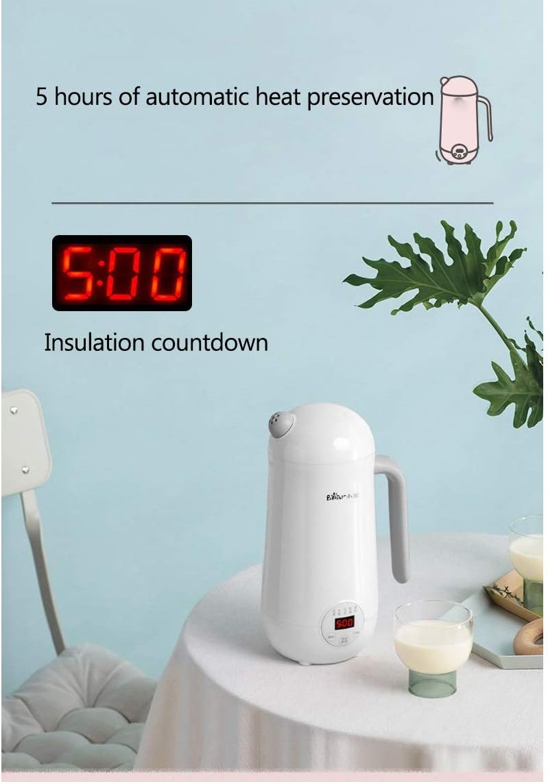 Mini Soymilk Machine Portable Soy Milk Rice Paste Maker Electric Juicer Blender Food Grinding Heating Processor 350ml(Onecolor)