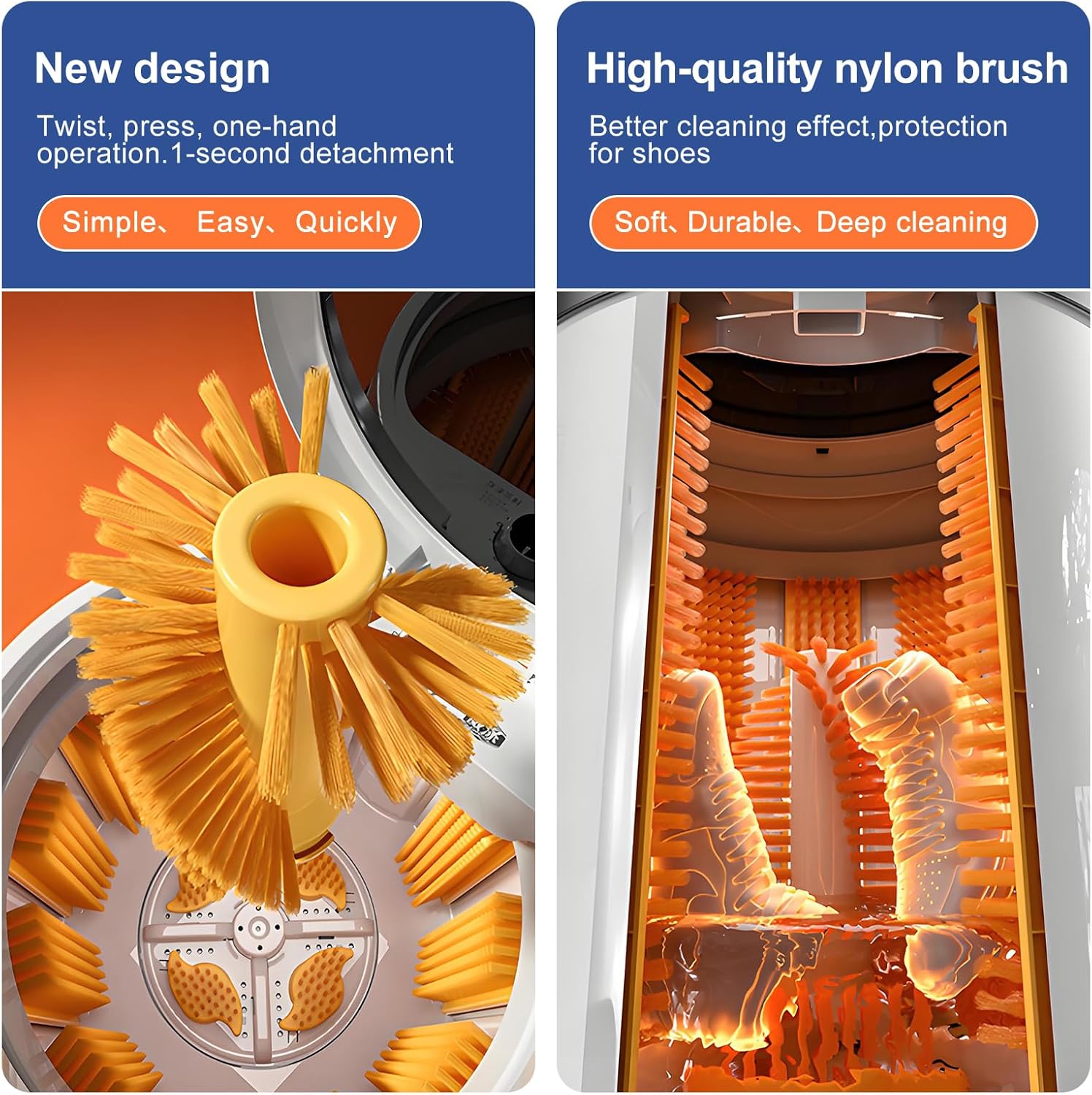 Mini Shoe Washing Machine,15 * 15 * 23.6inch,Three Functions: Washing Shoes/Clothes and Spin-Dry,Automatic Washing Machine,PA Soft Bristles Deep Cleaning,for Apartment Dorms