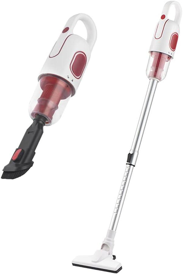 Quiet Stick Vacuum Cleaner Light Weight, 12000 pa Powerful Suction Handheld Corded Upright with HEPA Filter, 700W Hi Power Motor for Pet Hair Hardwood Floors, Carpet, White, 17 x 6.5 x 7 inc