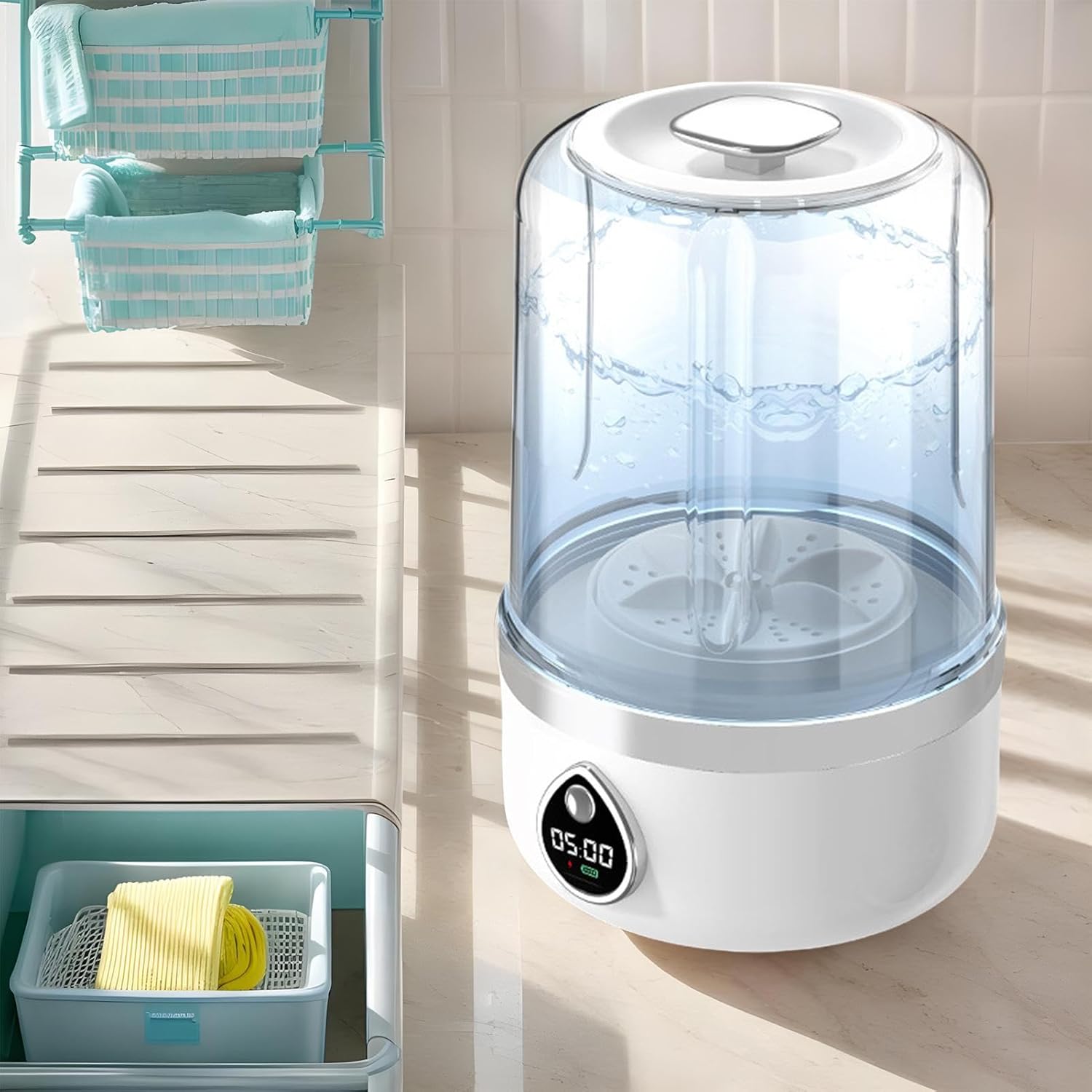 Underwear Washing Machine - Small Portable Laundry Tool | USB Powered Compact Clothes Cleaner For Socks Baby Kids Dorm Apartment Camping Travel | Deep Clean Effective Garment Washer Home Accessories