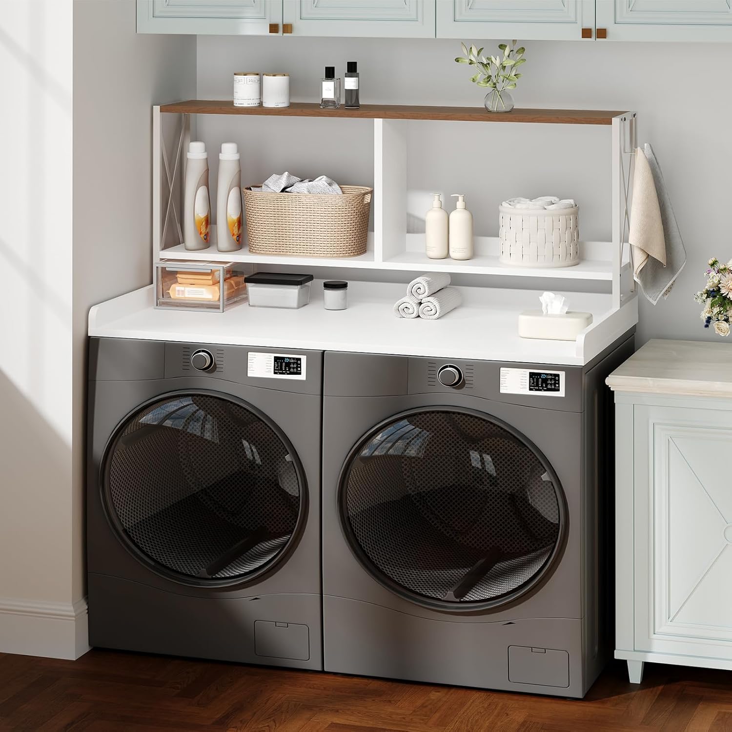 HOOBRO 3-Tier Washer Dryer Countertop with Shelf, 54