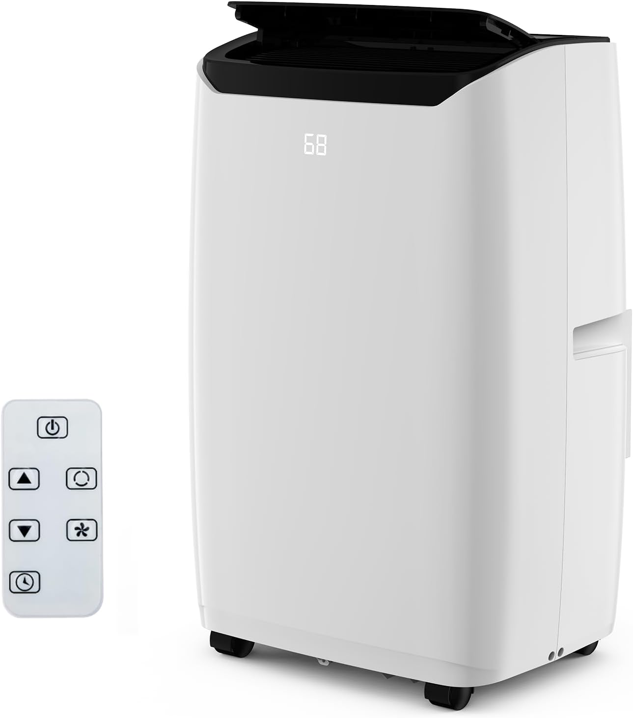 Portable AC Unit for Bedroom, 14000 BTU Air Conditioner for Rooms up to 750 Sq.Ft, 3-in-1 Energy Efficient AC Unit for Room with Fan, Dehumidifier 24H Timer & Remote Control, Black Top