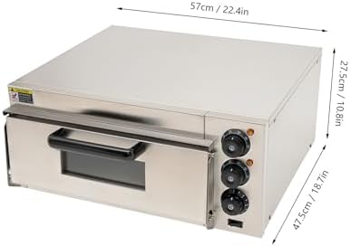 1800W Electric Pizza Oven Indoor Commercial Pizza Oven Countertop Pizza Maker Multipurpose Indoor Pizza Machine for Home Restaurants Bakeries – Adjustable Temp (122-662°F）-Makes 16 inch Pizzas
