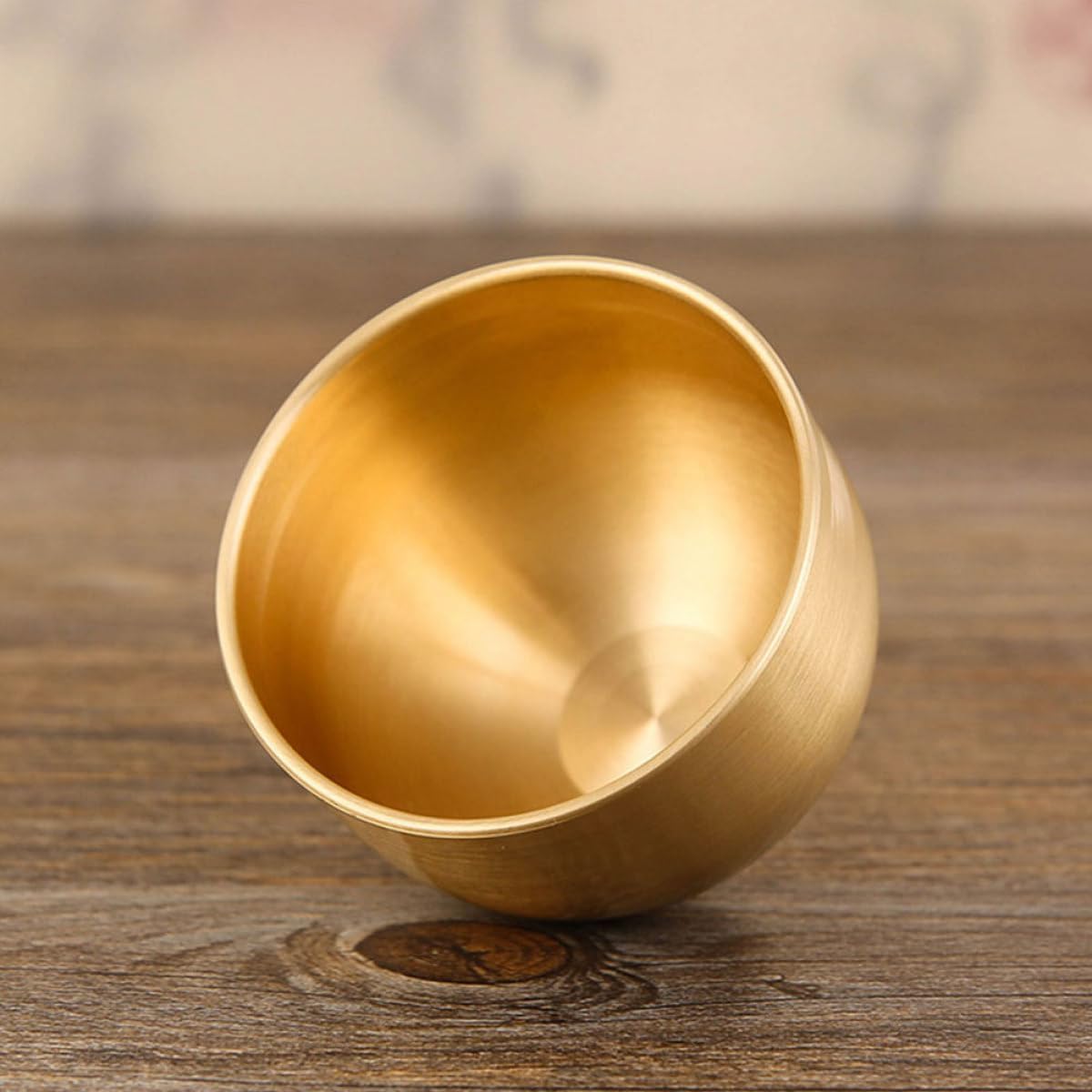 Brass Tea Cups Small Household Teacup Set Vintage Design Stable Metal Water Mug for Tea Coffee