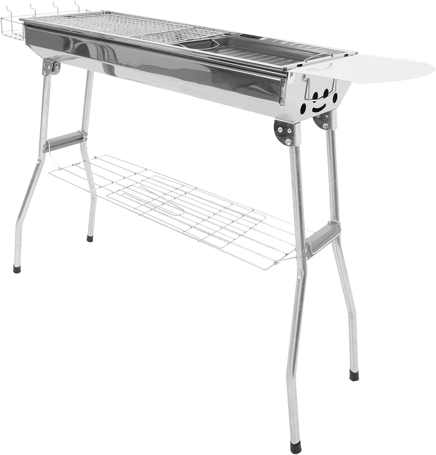 YARNOW 1set Portable Stainless Steel Folding Barbecue Grill Large Outdoor Bbq Rack for Camping Hiking Picnics and Backyard Gatherings Easy to Store and Carry