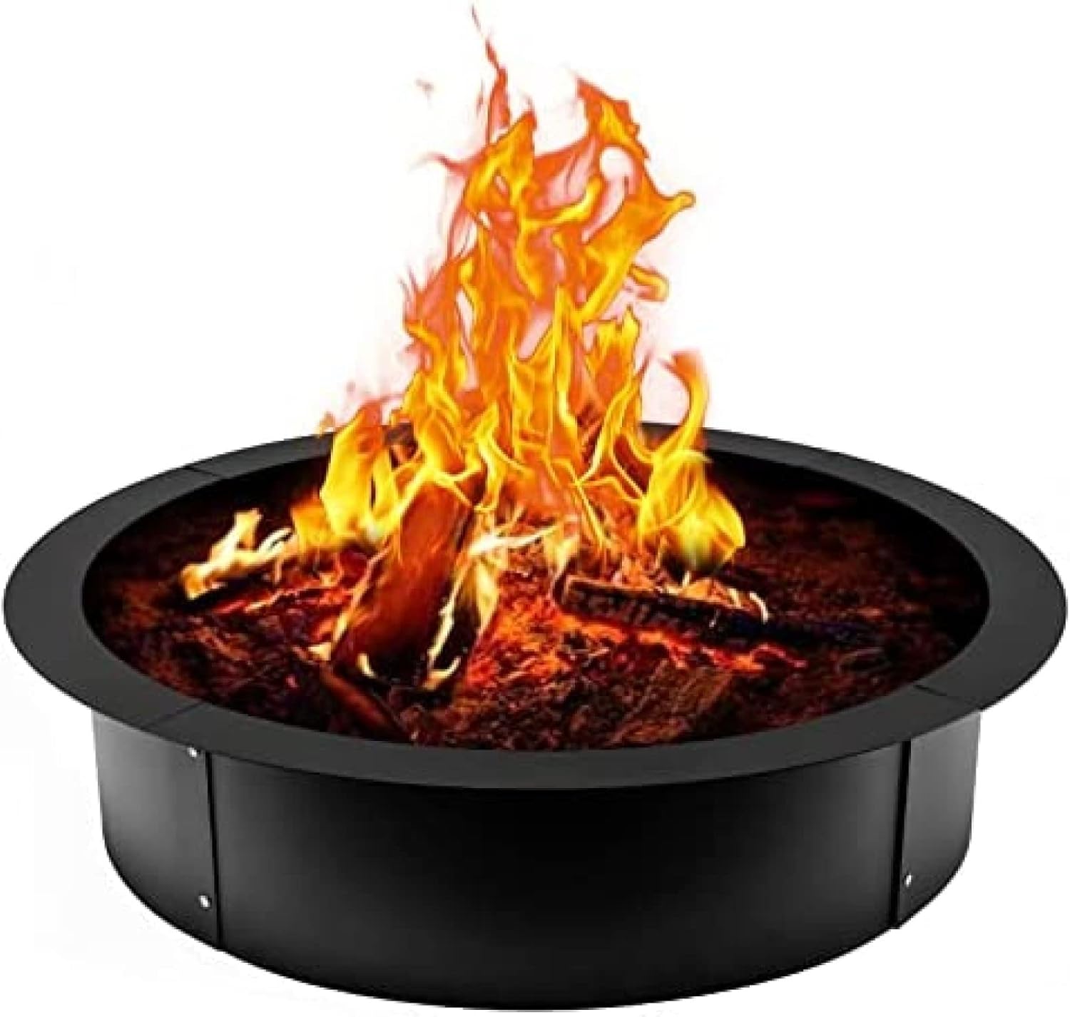 Fire Pit Ring Inner Diameter, fire Pit Insert 3.0mm Thick Heavy Duty Solid Steel, fire Pit Liner DIY Campfire Ring Above or in-ground for Outdoor,36x30x10 inch