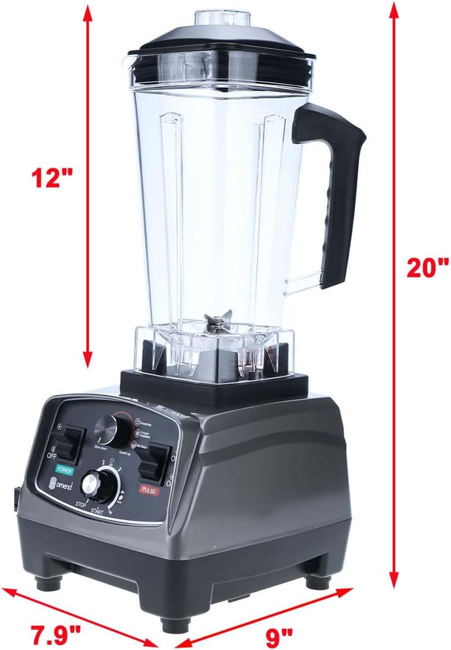 2L Professional kitchen Blender, 1400W Portable Countertop Blender, High Power Home and Commercial Blender with Timer, Cups for Crushing Ice,Shakes and Smoothies