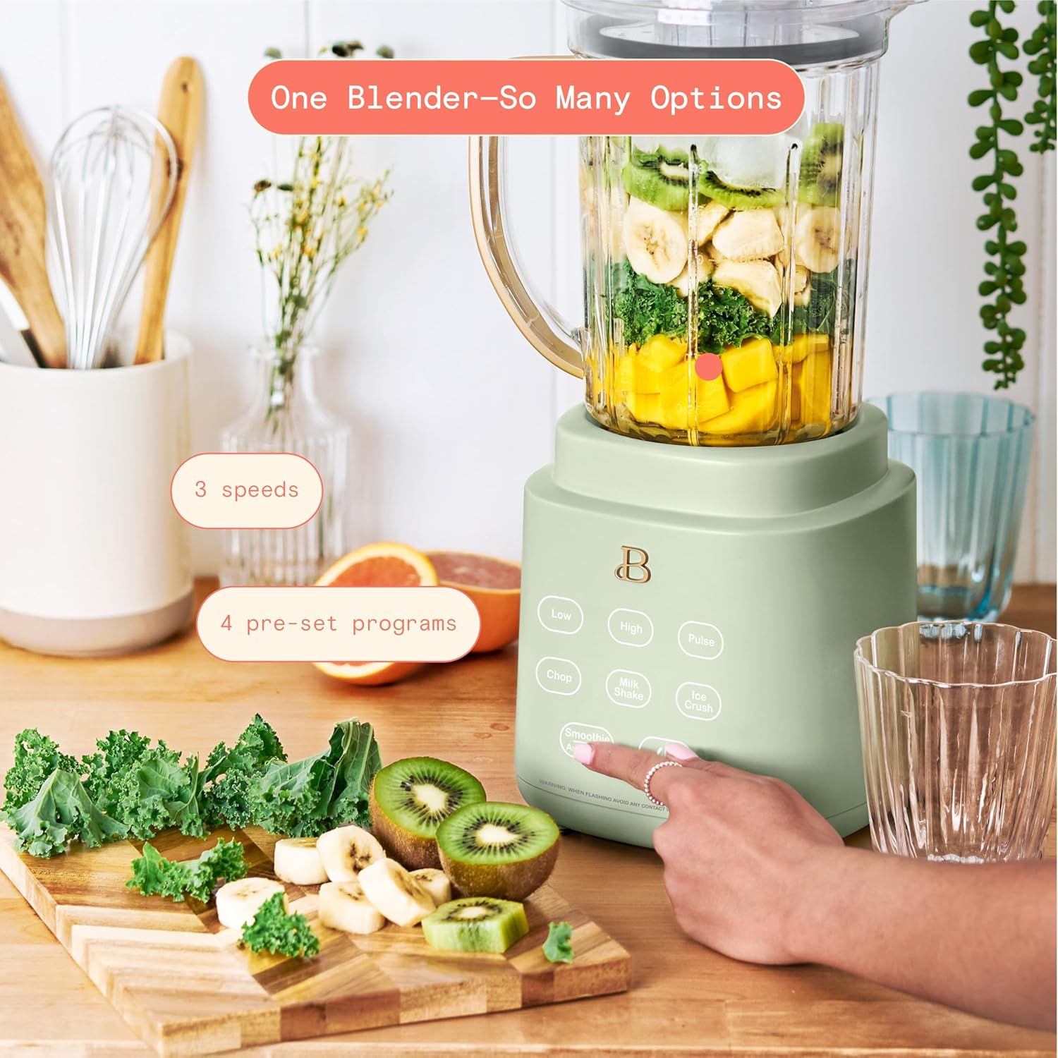 Beautihull PowerExact Blender System – Sage Green by Drew Barrymore