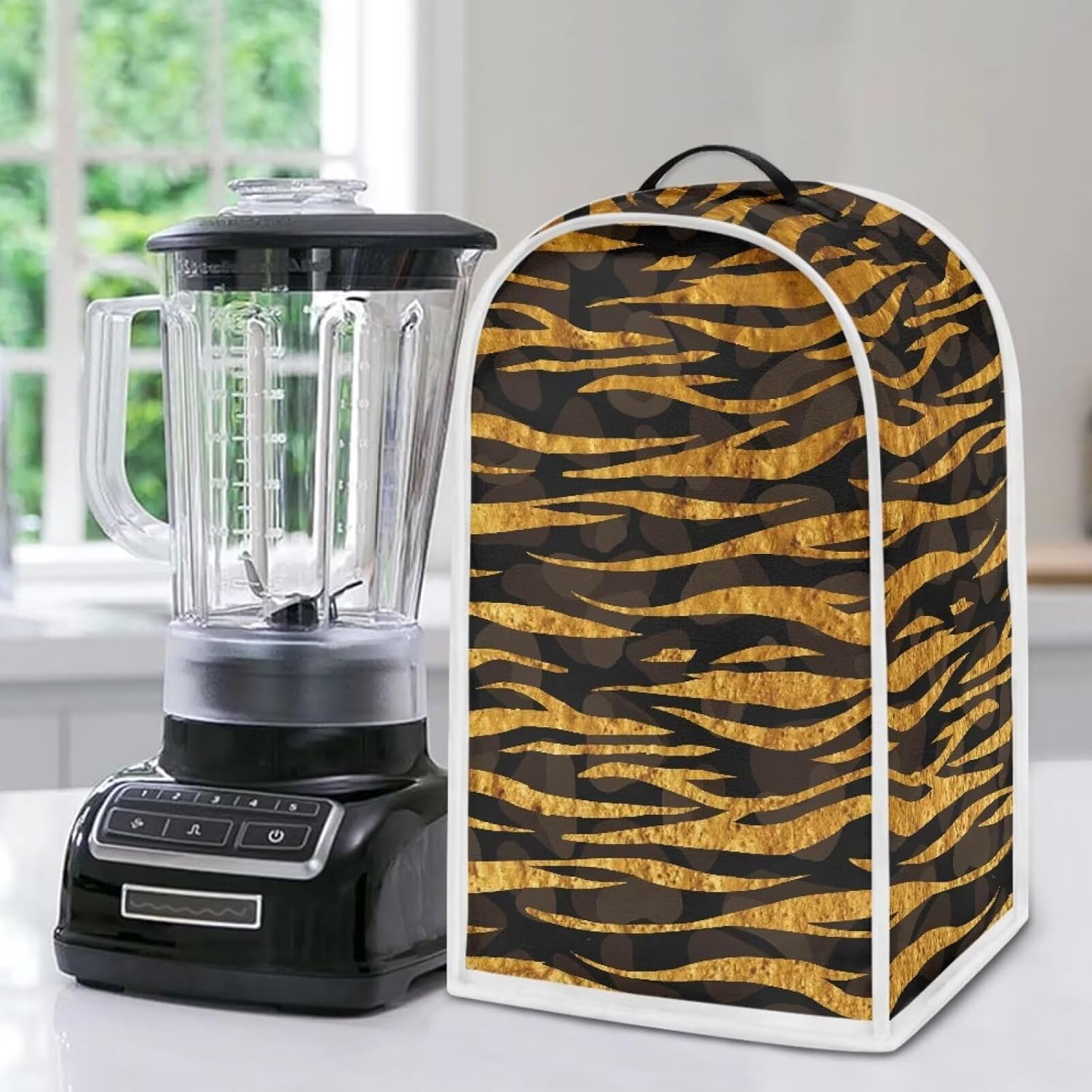 Tiger Stripes Print Blender Protective Cover Stand Mixer Cover Kitchen Appliance Covers with Top Handle Food Processor Juicer Coffee Maker Cover Washable Reusable