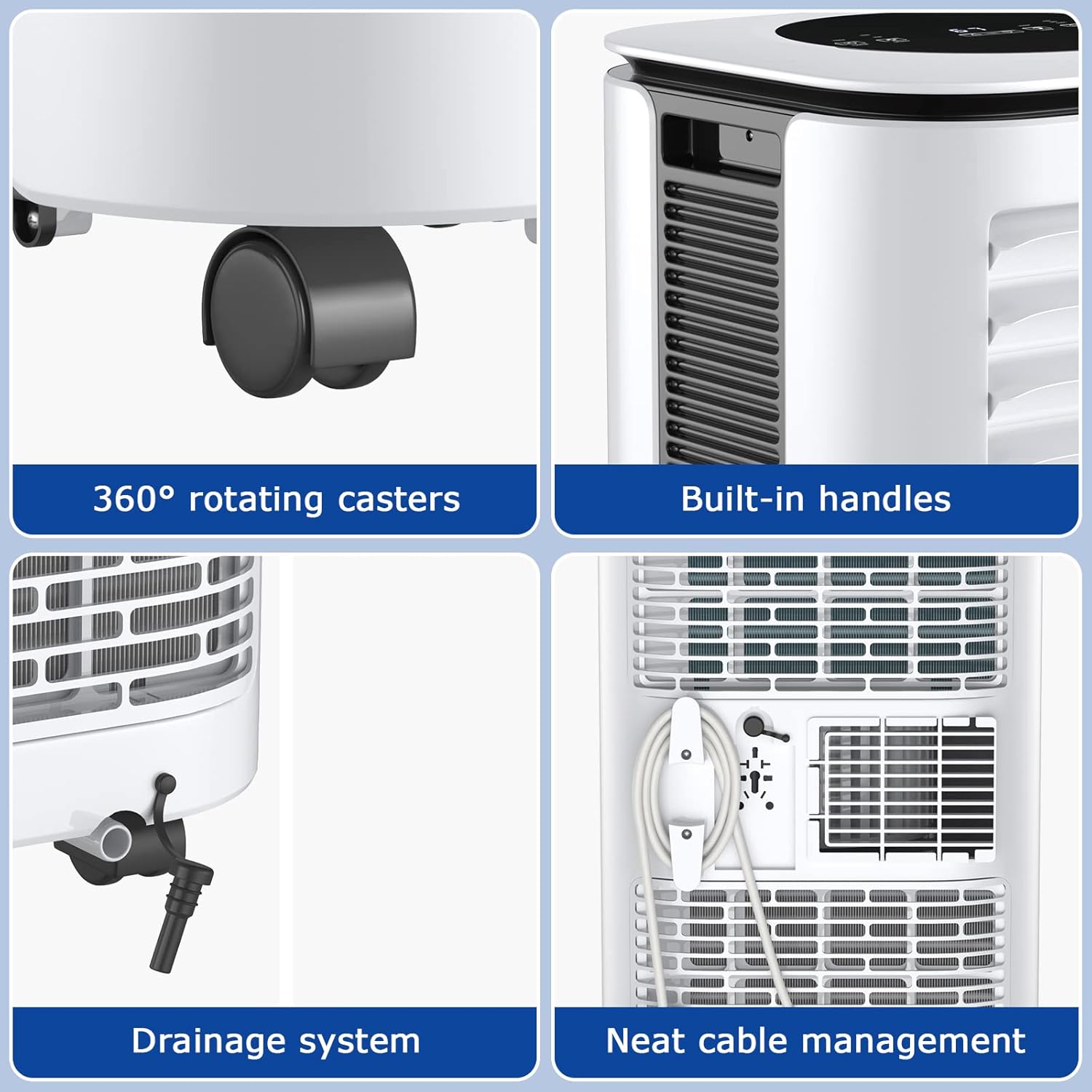 ARLIME Portable Air Conditioners, 9000 BTU AC Unit with Remote Control, 2 Speed Winds, Cools up to 350 Sq. Ft., 24H Timer, Window Kit, Floor Air Cooler for Bedroom, Room, Office, Dorm