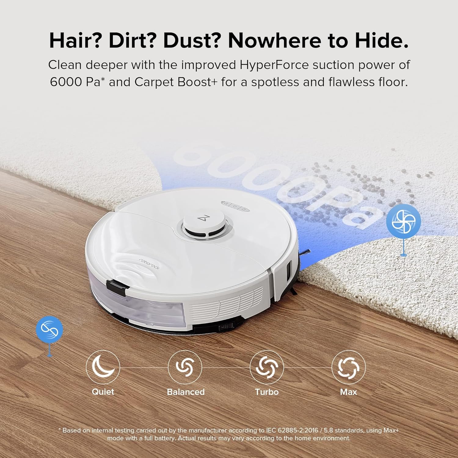 roborock S8 Robot Vacuum and Mop Cleaner, DuoRoller Brush, 6000Pa Suction, ReactiveAI 2.0 Obstacle Avoidance, Sonic Mopping, Auto Lifting Mop, Works with Alexa, Perfect for Pet Hair, White (Renewed)