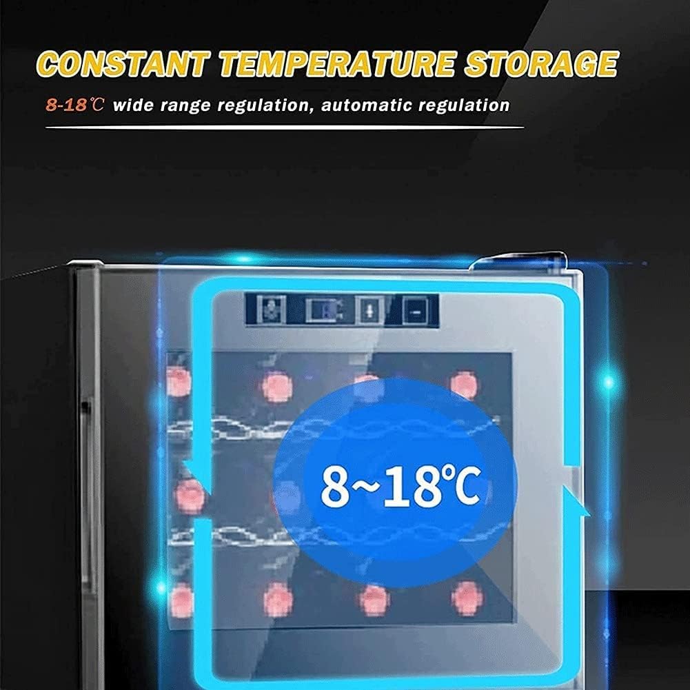 49L Wine Cooler/Fridge Beverage Refrigerator Small Mini Red & Cellar Beer Soda,Digital Temperature Display, Double-Layer Glass Door, Quiet Operation Compressor