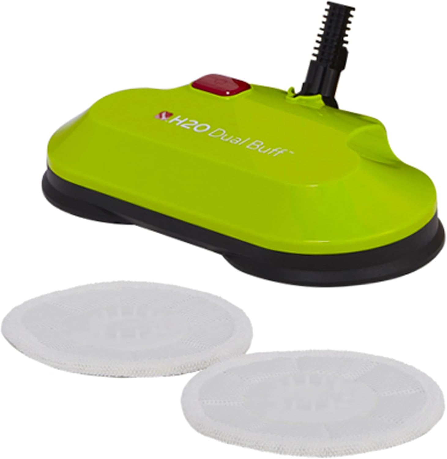 H2O HD Dual Buff Steam Mop Attachment Head - Great for Floor Buffing, Floor Cleaning and Floor Steaming of Sealed Hardwood, Kitchen and Bathroom Floor Tiles - Includes 2 Soft Scrub Washable Pads