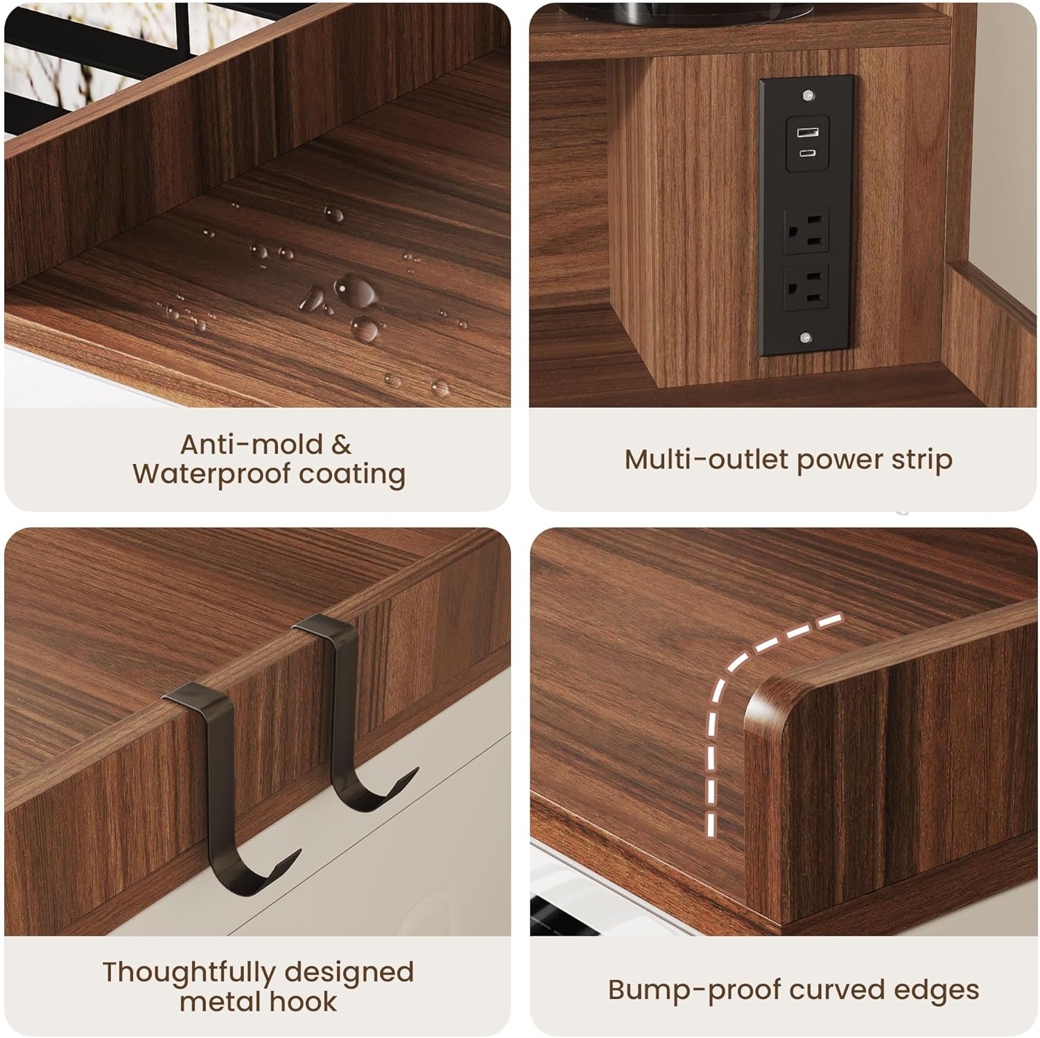 Upgraded 2-Tier Washer and Dryer Countertop with Power Outlet,54