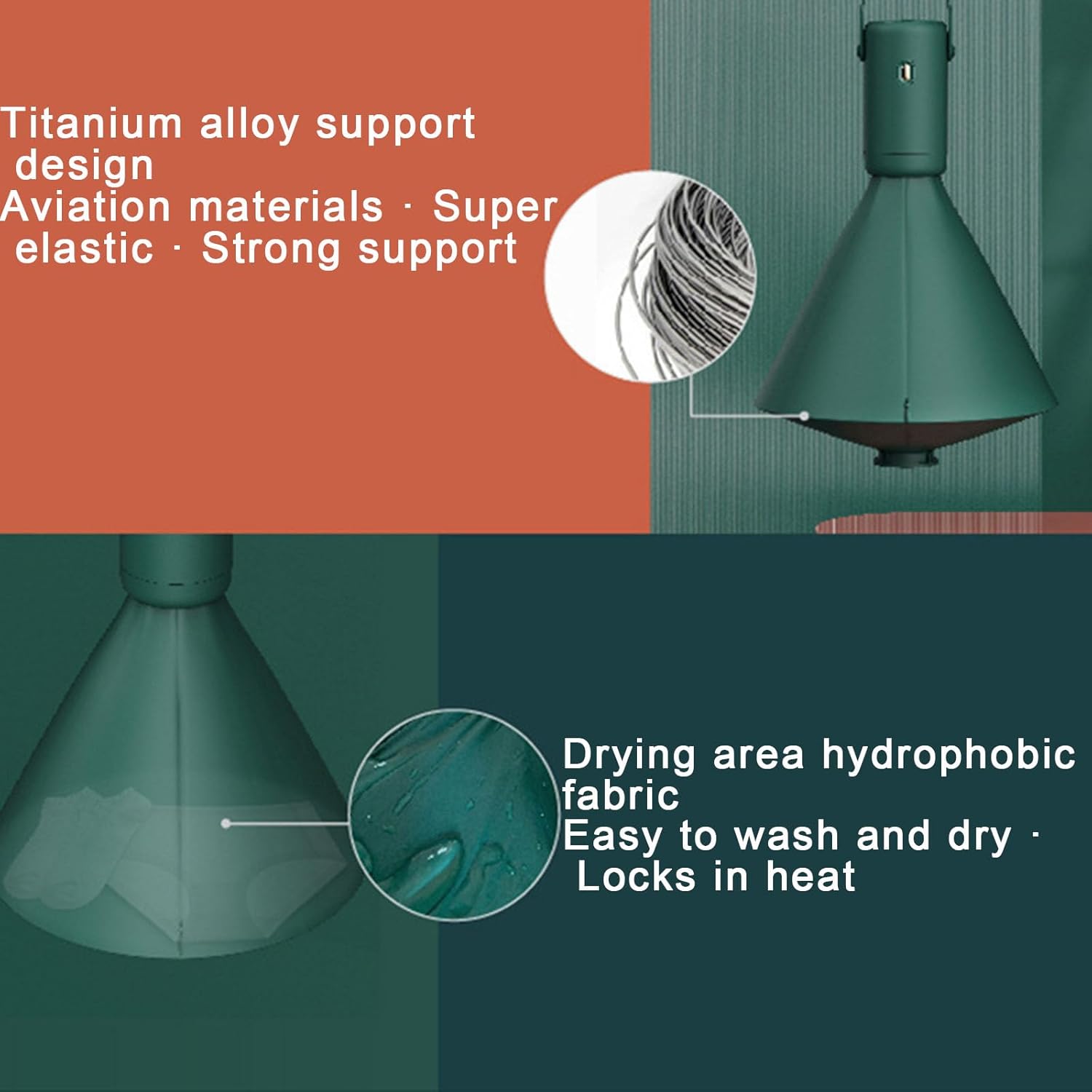 Portable Dryer, Mini Design, Ideal for Business Trips and Travel, Essential for Home Use, 250W High Power Quick Drying