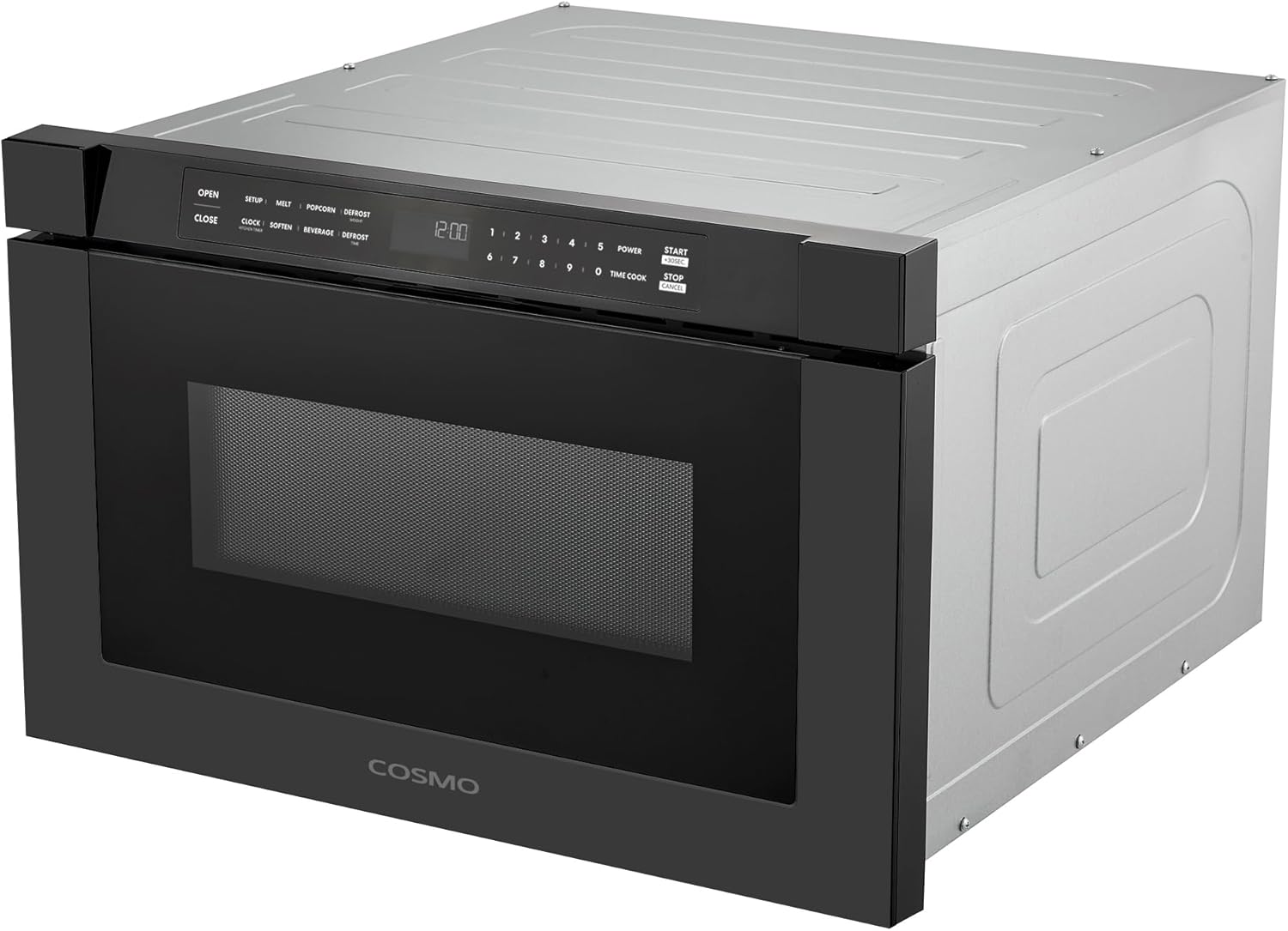 COSMO COS-12MWDBK-NH 24 in. Haven Collection 1.2 cu. ft. Built-in Microwave Drawer, 1000W, Touch Controls, Defrosting Rack in Matte Black