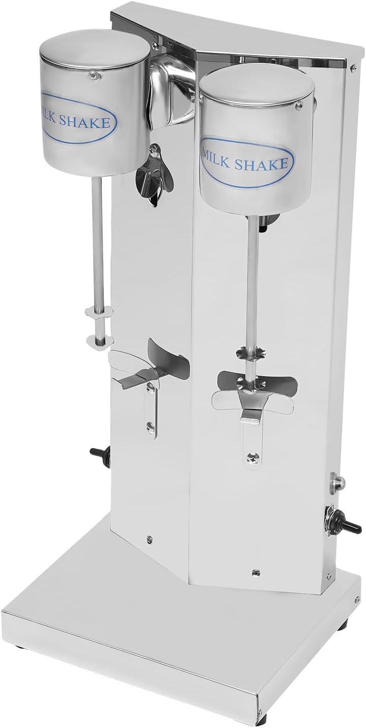 Commercial Milkshake Machine, Milkshake Maker, Electric Milkshakes Blender, 360W 16000RPM Stainless Steel Drink Mixer with Two 27.05OZ Cups for Milk Tea Coffee Shakes, 110V (dual-headed)