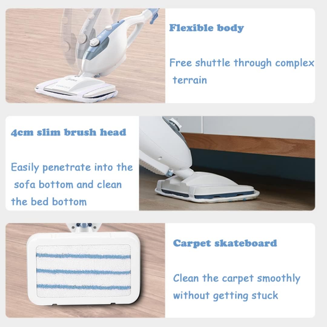 Steam Mop Cleaner with Detachable Handheld Steamer for Hardwood/Laminate Floor, Tiles and Grout, 100C High-Temperature Steam, 350ml Large Water Tank, 10m Operating Diameter