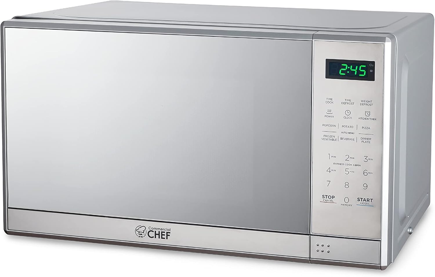 COMMERCIAL CHEF Small Microwave 0.7 Cu. Ft. Countertop Microwave with Digital Display, Stainless Steel Microwave & BLACK+DECKER 4-Slice Toaster Oven with Natural Convection, Stainless Steel