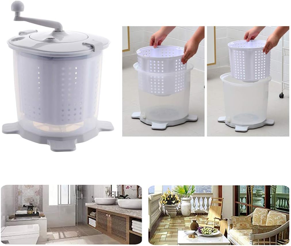 Portable Eco Mini Washing Machine | Hand Cranked Manual Clothes Non-Electric Washing Machine and Spin Dryer,Easy to Use, Suitable for RVs, Camping