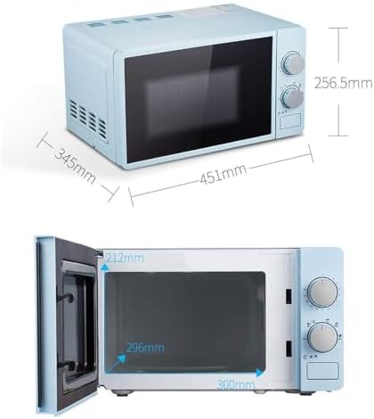 Microwave Oven 20 Litre， 800 Watt， Solo Microwave Oven with Function Defrost， 6 Power Setting， 0-30 Min Timer， One-Touch Express Cook， Easy to Clean， Stylish Design，Blue Useful(Color:A)(A)