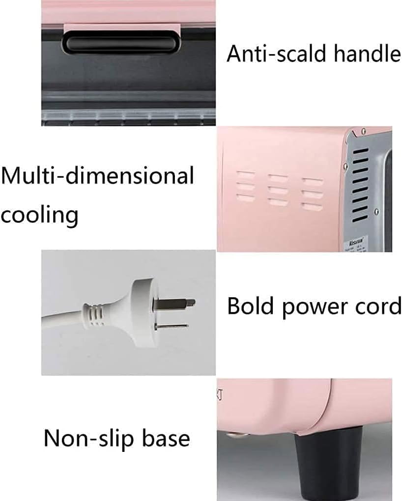 Mini Oven 9L, Air Fryer, Convection Toaster Oven, 0-230C, 60 Min Timer, 3 Shelves, Stainless Steel Heating, 3 Accessories, Ideal for Caravans & Dormitories