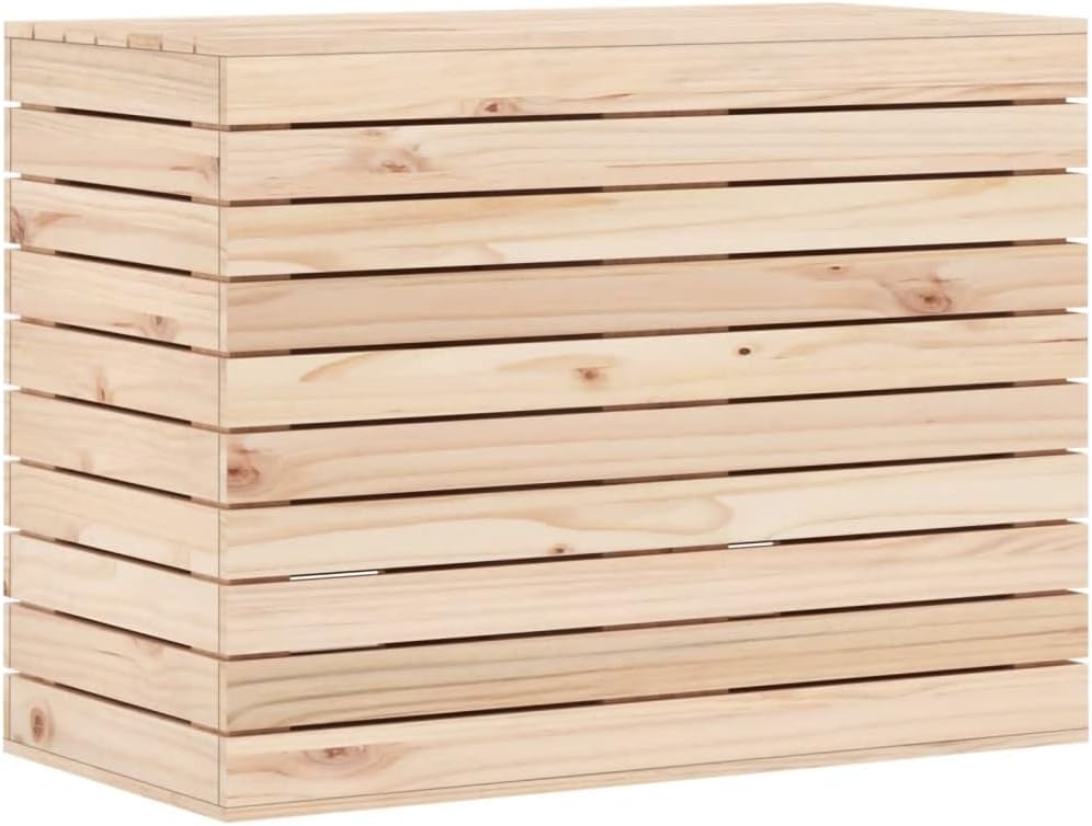 Large Wooden Laundry Hamper with Lid 34.8x17.3x26, Rustic Pine Laundry Basket Solid Wood, Heavy-Duty Clothes Storage for Bedroom, Bathroom, Laundry Room Organization, Brown