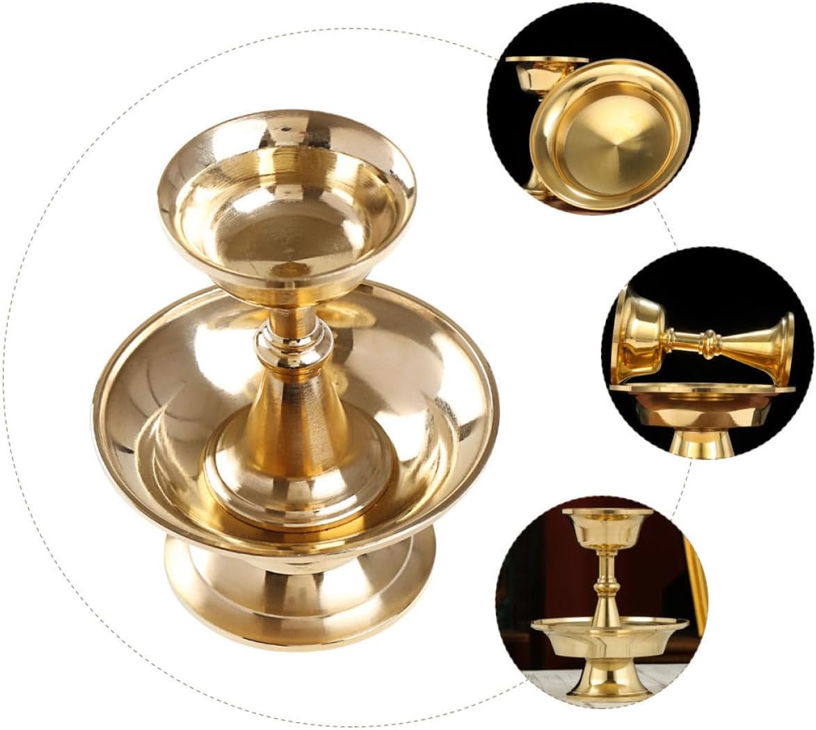 Buddhist Offering Cup Thickened Copper Water Cup Temple Sacrificial Accessory Household Supply for Buddha Worship