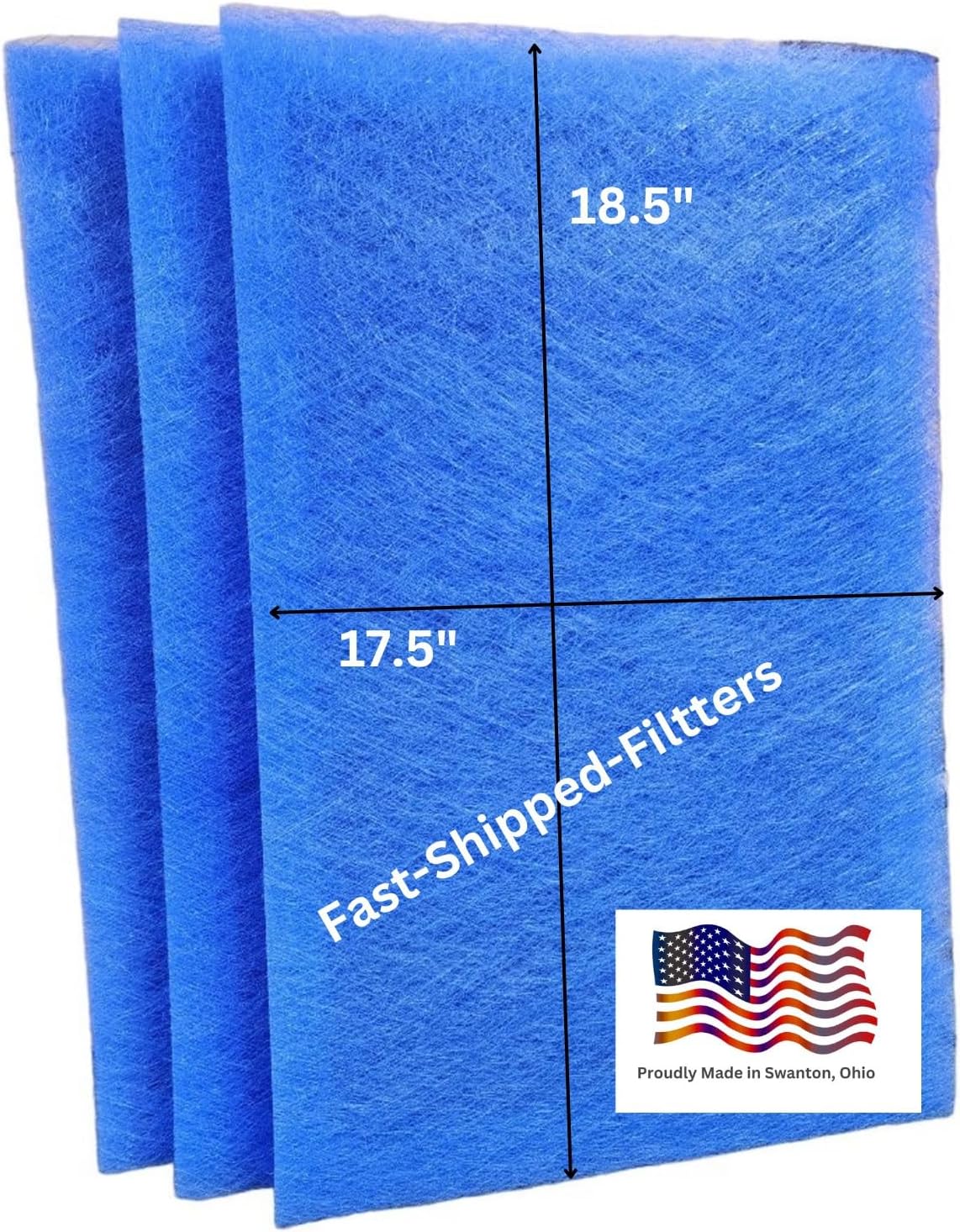 Fast-Shipped-Filters 3 Pack 20x20 Replacement Filter Pads Designed to Fit with MicroPower Guard One Hour Air Cleaner 20x20 Blue