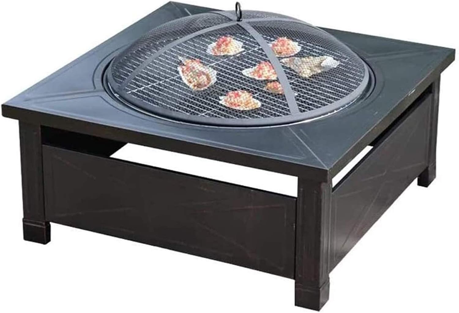 Outdoor Fire Pit Outdoor Fire Large Bonfire Wood Burning Patio Coal Grill Firepit for Outside Grill Charcoal Smokeless Grill with Spark Screen