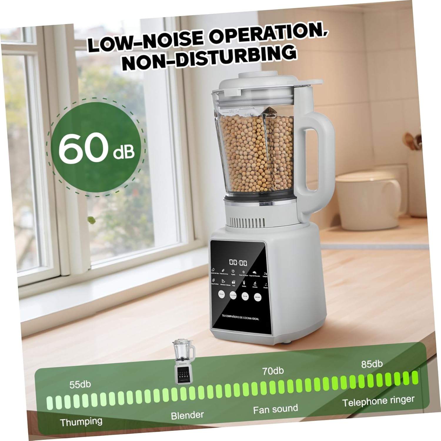 1.75L High-Speed Smoothies and Fruit Juicer Blender Multifunctional Electric Kitchen Blender with US Plug Non-Sticking Countertop Food Processor for Shakes and Drinks