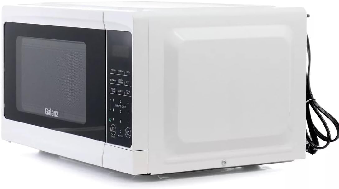 0.7 Cu Ft 700W Countertop Microwave Oven in White – Compact Microwave with 10 Power Levels, LED Display, Express Cooking, Kitchen Timer & Child Lock (White)