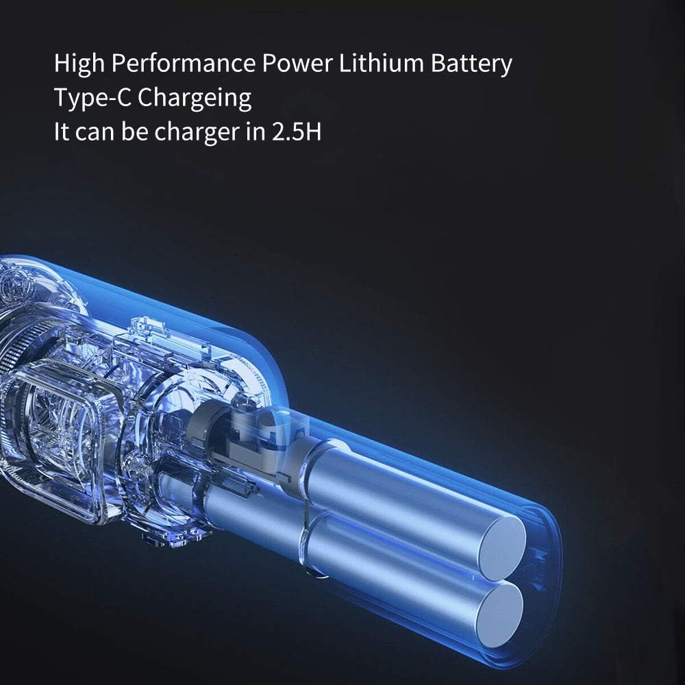 Handheld Wireless Multi-Purpose Vacuum Cleaner Protable Powerful Suction Brushless Motor for Car Home Pet Hair Cleaning (Color : White) (Black)