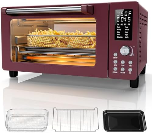 Nuwave Bravo Pro Convection Air Fryer Toaster Oven Combo, 2025 New and Improved, 10-in-1, 50°-450°F Temp Controls, Quick & Even Crisp Technology, 21Qt Capacity, Cinnamon, PFAS Free