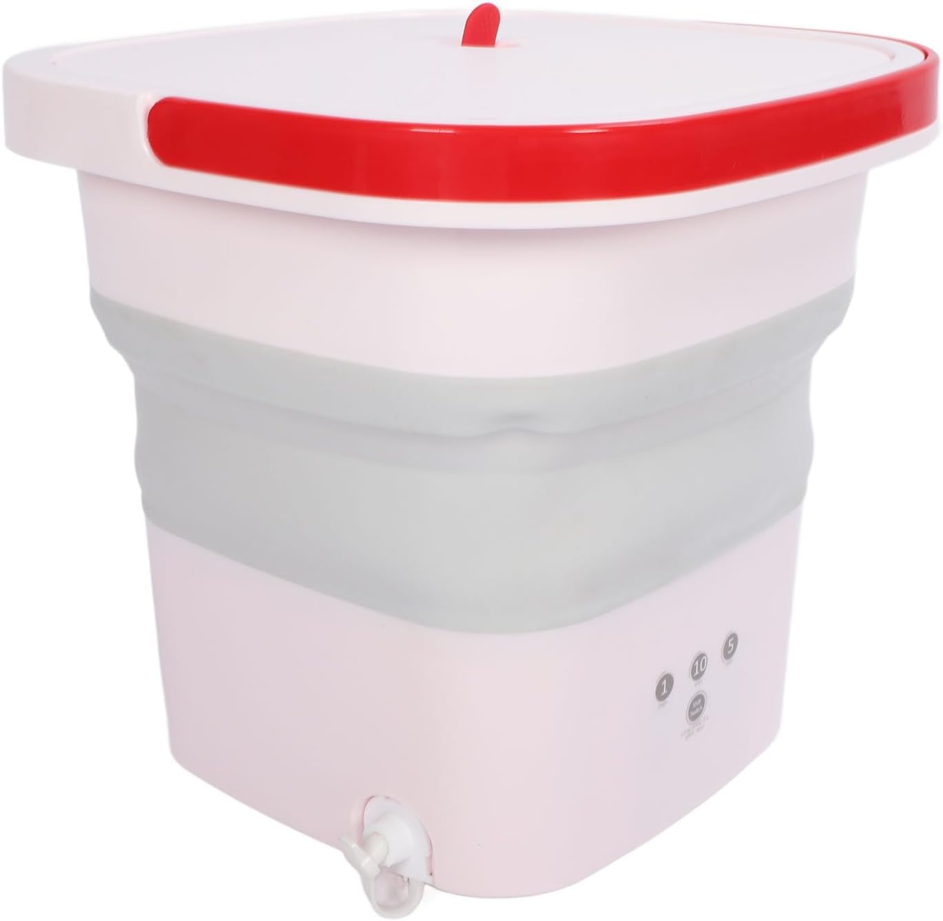 Pomya Foldable Washing Machine, Negative Ion Technology Mini Foldable Washer US Plug 100 To 240V for RV (Pink)