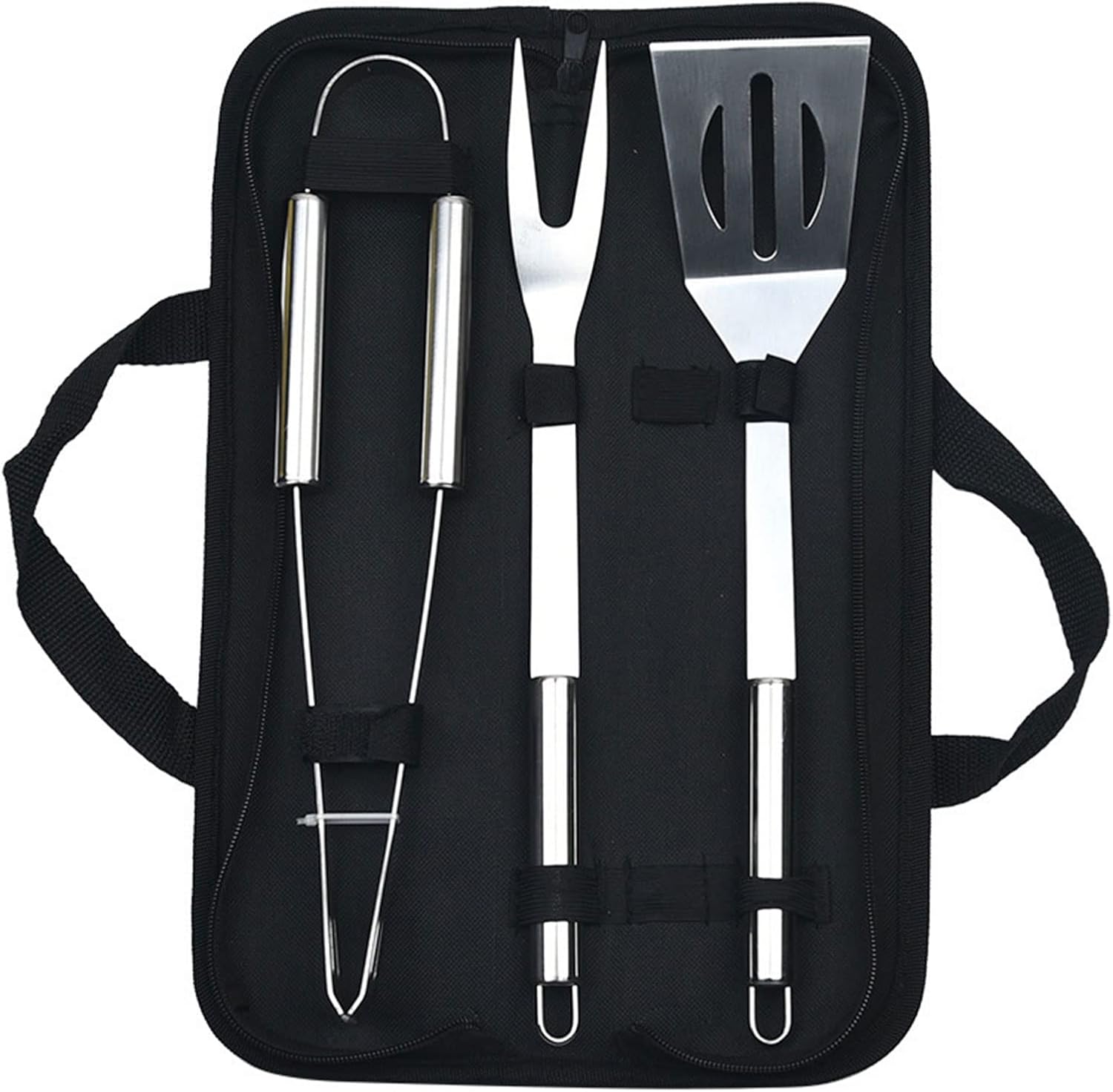 Grill Tools Set of 3, BBQ Tool Set, Heavy-Duty Barbecue Grilling Accessories, Stainless Steel BBQ Accessories Tool Set with Storage Bag, for Gourmets, Barbecue Fans, Cooks
