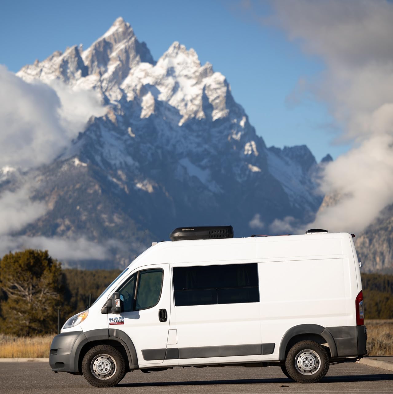 RecPro RV Air Conditioner 13.5K BTU | Low Profile Non-Ducted AC with Heat Pump | Quiet Cooling & Heating | 110–120V | Easy Install | for Campers, Travel Trailers, RVs, Motorhomes, Food Trucks (Black)