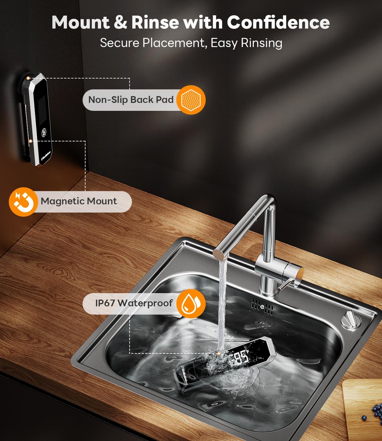 Beelicious Pro 28QT Air Fryer Toaster Oven Combo with Meat Thermometer