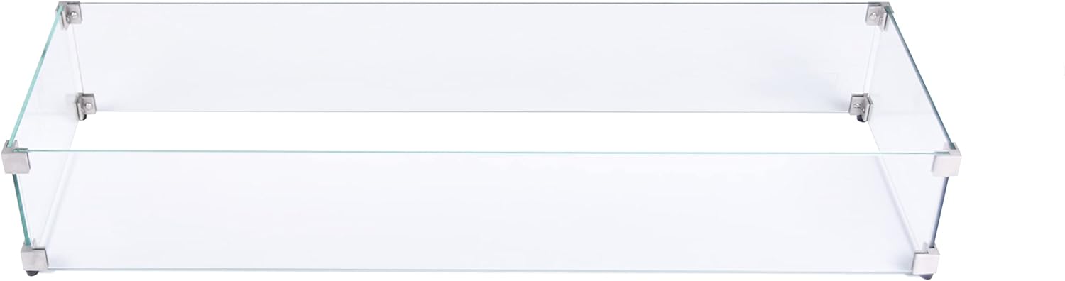 Rectangle Wind Screen for Elementi Plus Positano Fire Table/Riviera Fire Table - OFG410/OFG415-WS